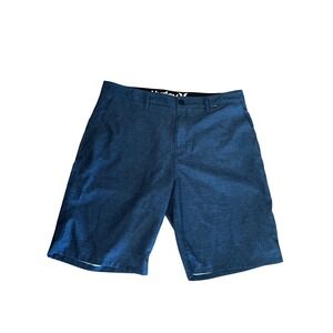 Hurley Mens Hybrid Board Shorts Blue Heathered Stripe Walk Shorts 33 MWS0005680